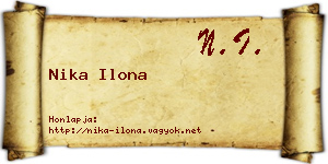 Nika Ilona névjegykártya